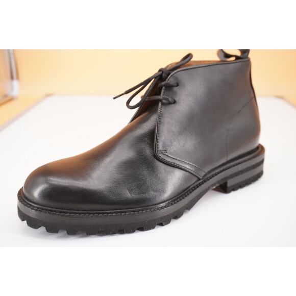 GREATS Brooklyn Chukka Boot Black Leather SZ 8 New Desert Lug 2 lace Army